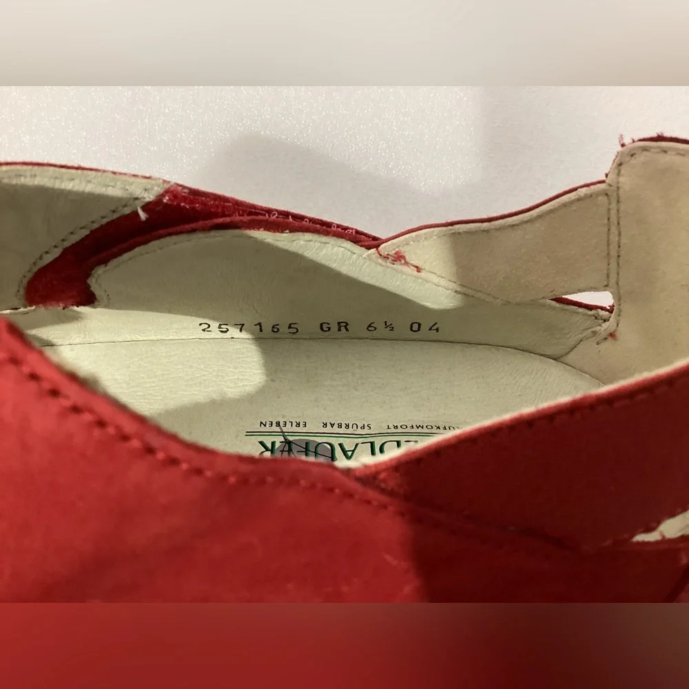 Waldlaufer Woman’s Leather Shoes size 6 1/2 Color Red Comfortable Adjustable